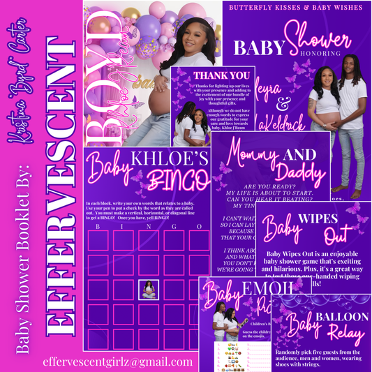 Digital: Butterflies Baby Shower 8 Page Game Booklet