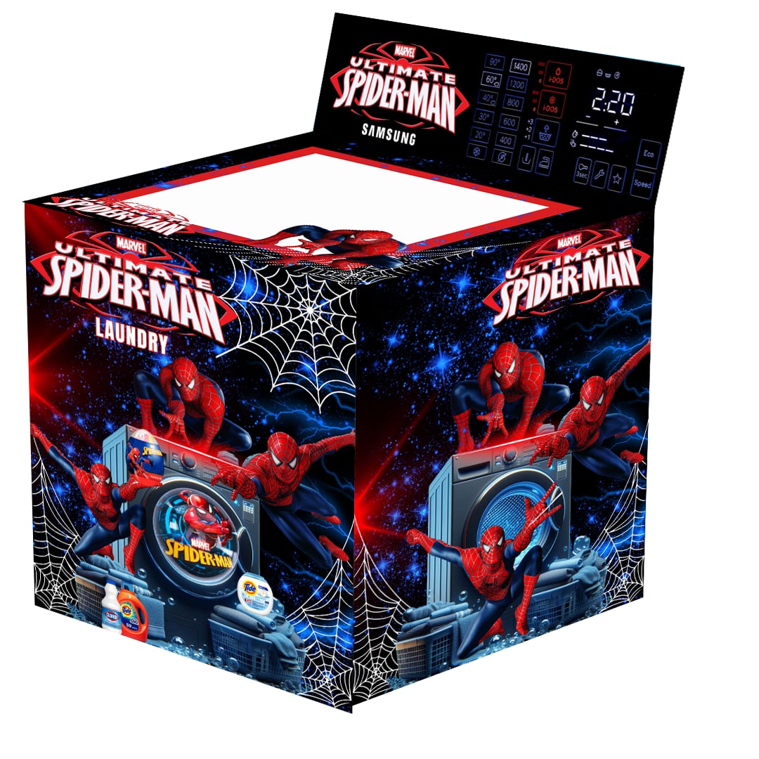 Digital Spiderman Theme Washing Machine Template